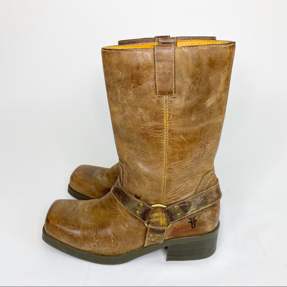 Frye ‘Lil Harness’ Pull On Tall Boots Tan Size 3.5